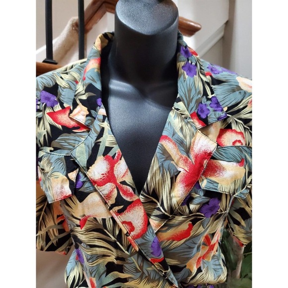 Vintage Ellen Ashley Tropical Floral Rayon Short Sleeve Retro Romper Size 4 - Picture 7 of 11
